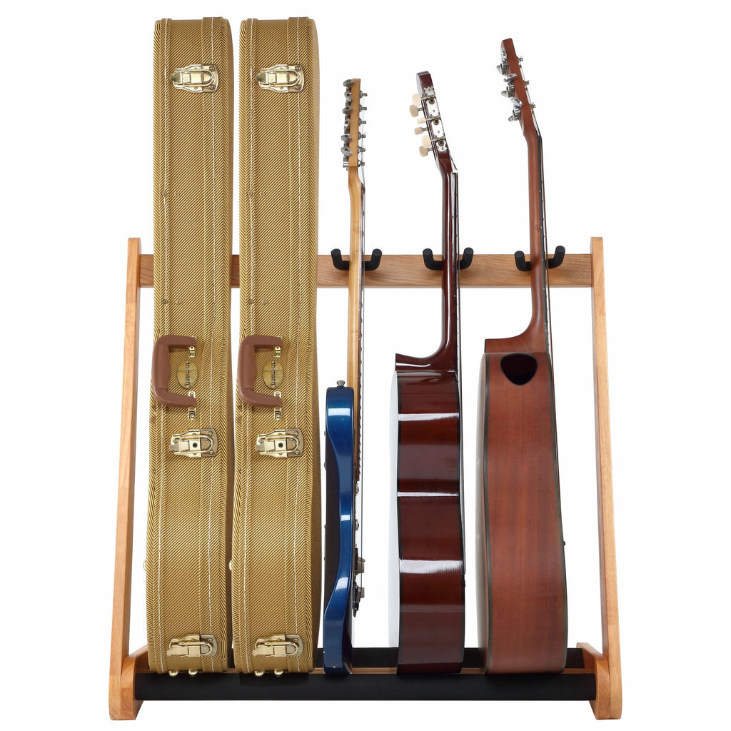 Nefelibata Multi-Purpose Guitar Stand 5 Stands Wooden Guitar Stand Floor Stand for Guitars and Cases, Electric Guitars, Acoustic Guitars, Bass Guitars, Cellos - German Ash