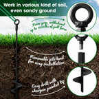 VASGOR Heavy Duty 18” Tree Stakes and Supports for Young Trees, Set of 6 Tree Stake Kit with 6 Straps for Staking and 78 Feet Rope, Can be Used with Drill (Adapter Included) (Set 6)