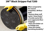3M Black Stripper Pad 7200, 13" Floor Care Pad (Case of 5)