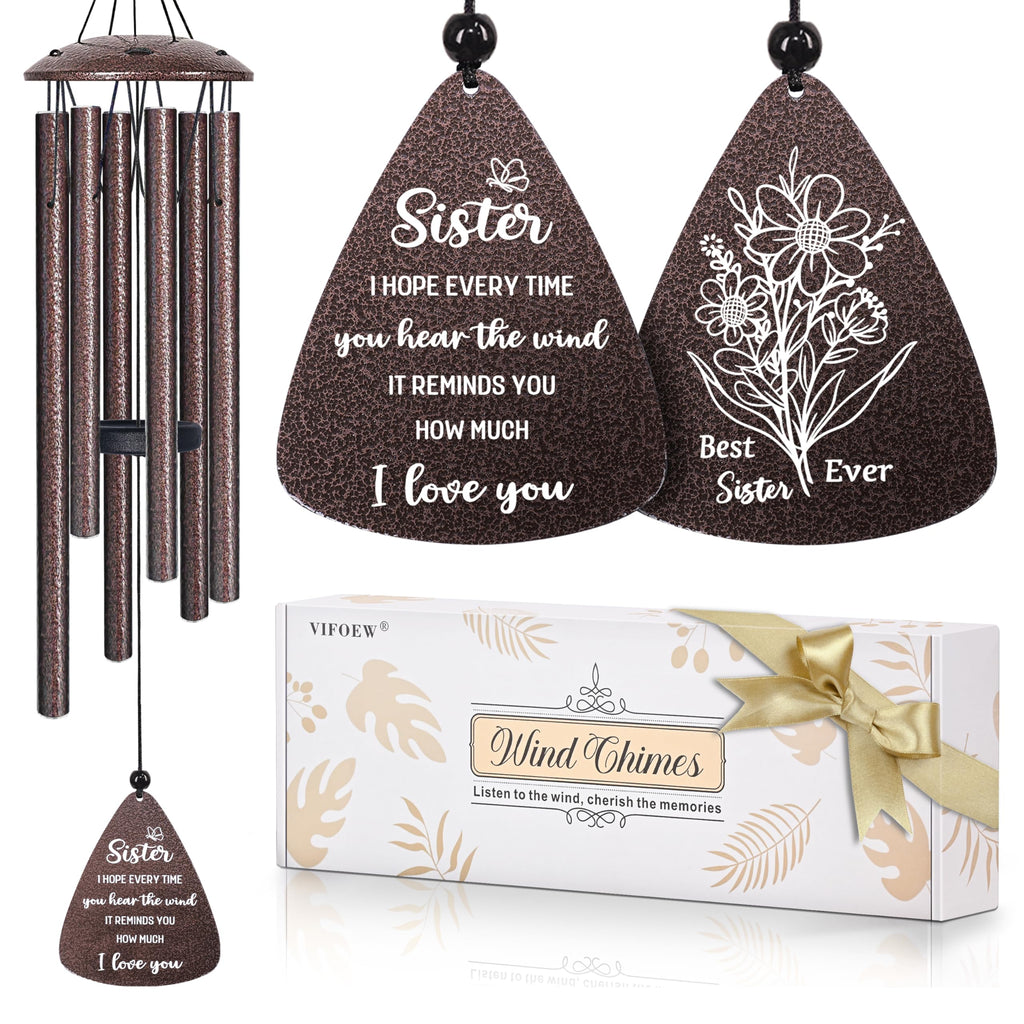 Sister Gifts, 32" Bronze Wind Chimes, Sister's Birthday Gifts from Sisters