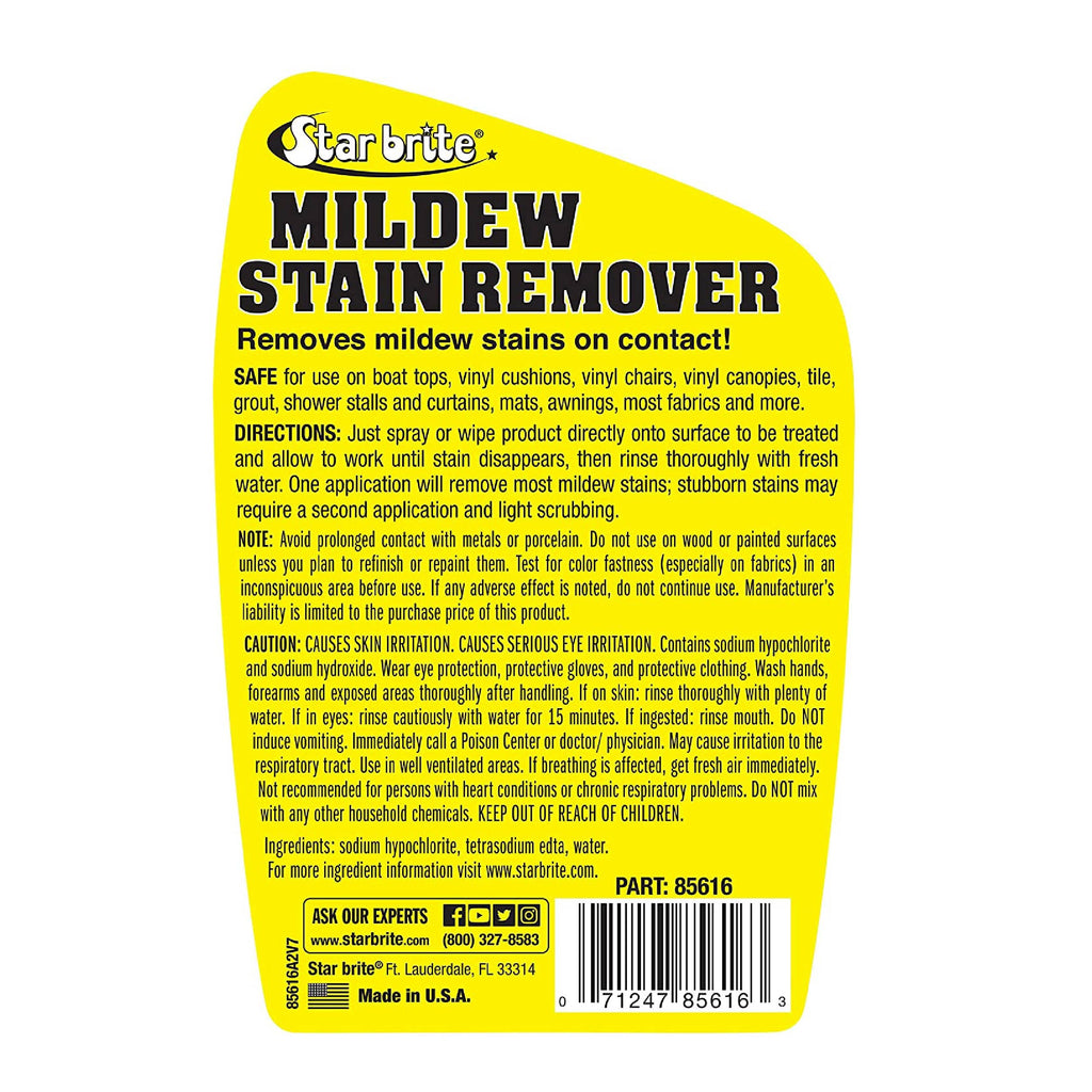 STAR BRITE Mold Stain & Mildew Stain Remover – Lifts Dirt & Removes Mildew Stains on Contact - 32 OZ (085632)