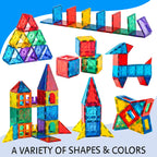 Magnetic Tiles 56 PCS, Magnetic Tiles for Kids & Toddlers Ages 3-8, Magnet Toy for 3 4 5 6 7 8 Year Old Boys Girls Kids & Toddlers, Magnet Blocks Building Set STEM Toy, Great Gift for Kids aged 3-8