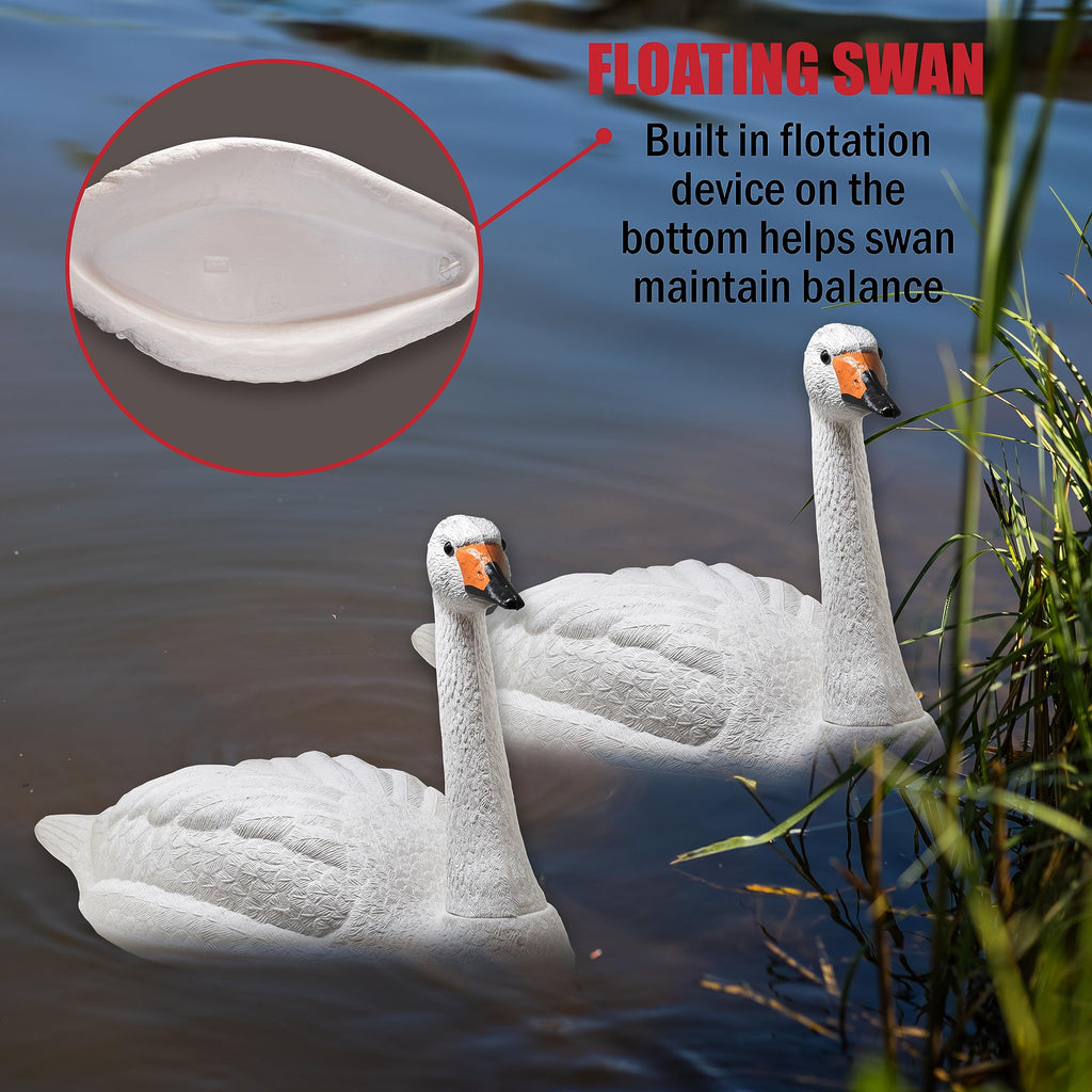 Swan Decoys for Geese Large Floating Swan Decoy for Pool Pond & Lake 2 Pack