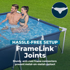 Bestway Steel Pro 13 Foot x 32 Inch Rectangular Above Ground Outdoor Pool Steel Framed Vinyl Swimming Pool with 1,506 Gallon Water Capacity, Blue