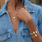Cicy Bell Womens Bracelets 18k Gold Plated Adjustable Chain Link