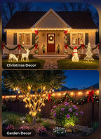 Brightown 52FT Solar String Lights Outdoor Waterproof, Patio Lights with Remote & Timer, USB/Solar Powered Dimmable Outdoor Lights, 15+1 LED Bulbs for Backyard Garden Camping Party - 26Hrs Runtime