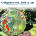 Sunnydaze 10" Glass Gazing Ball for Garden, Globe for Outdoor Display
