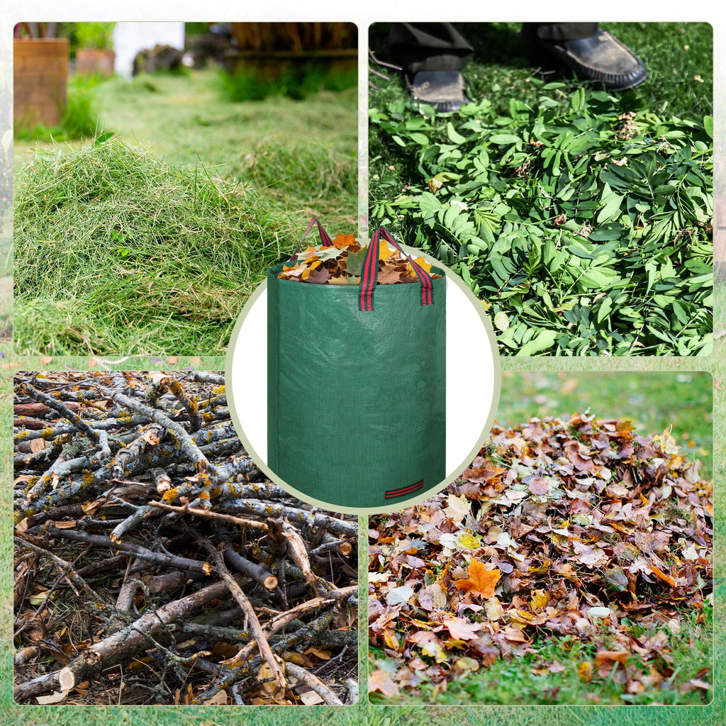 Dntorx 72-Gallon Lawn Leaf Bags, 3-Pack Reusable Yard Waste Bags