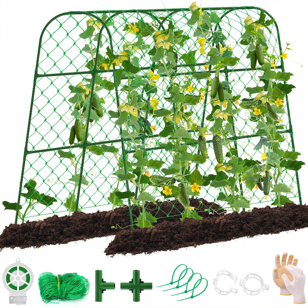 WLLEYAY Large U-Shape Cucumber Trellis for Raised Bed,49.2x49.2x23.6in