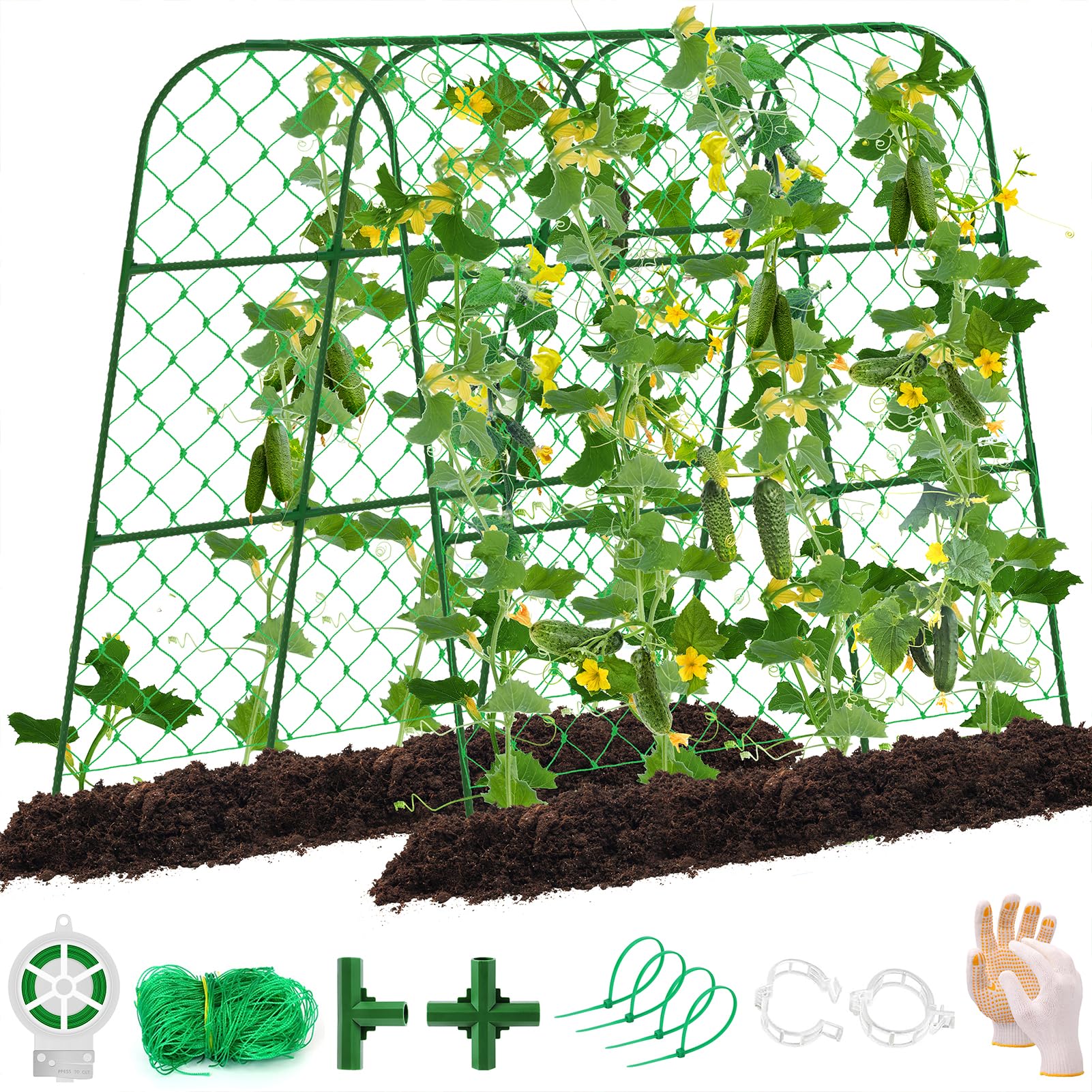 WLLEYAY Large U-Shape Cucumber Trellis for Raised Bed,49.2x49.2x23.6in