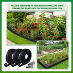 Sintuff 246 ft Garden Landscape Edging 2 Inch Tall Lawn Edging Border with 216 Anchoring Spikes Flexible Straight Top Garden Border Lawn Roll Kit(Black)