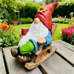 Somdzono Garden Gnomes Outdoor, Funny Coffee-Drinking Gnome Statue for Yard Lawn Decor, Gifts for Mom Grandma Women