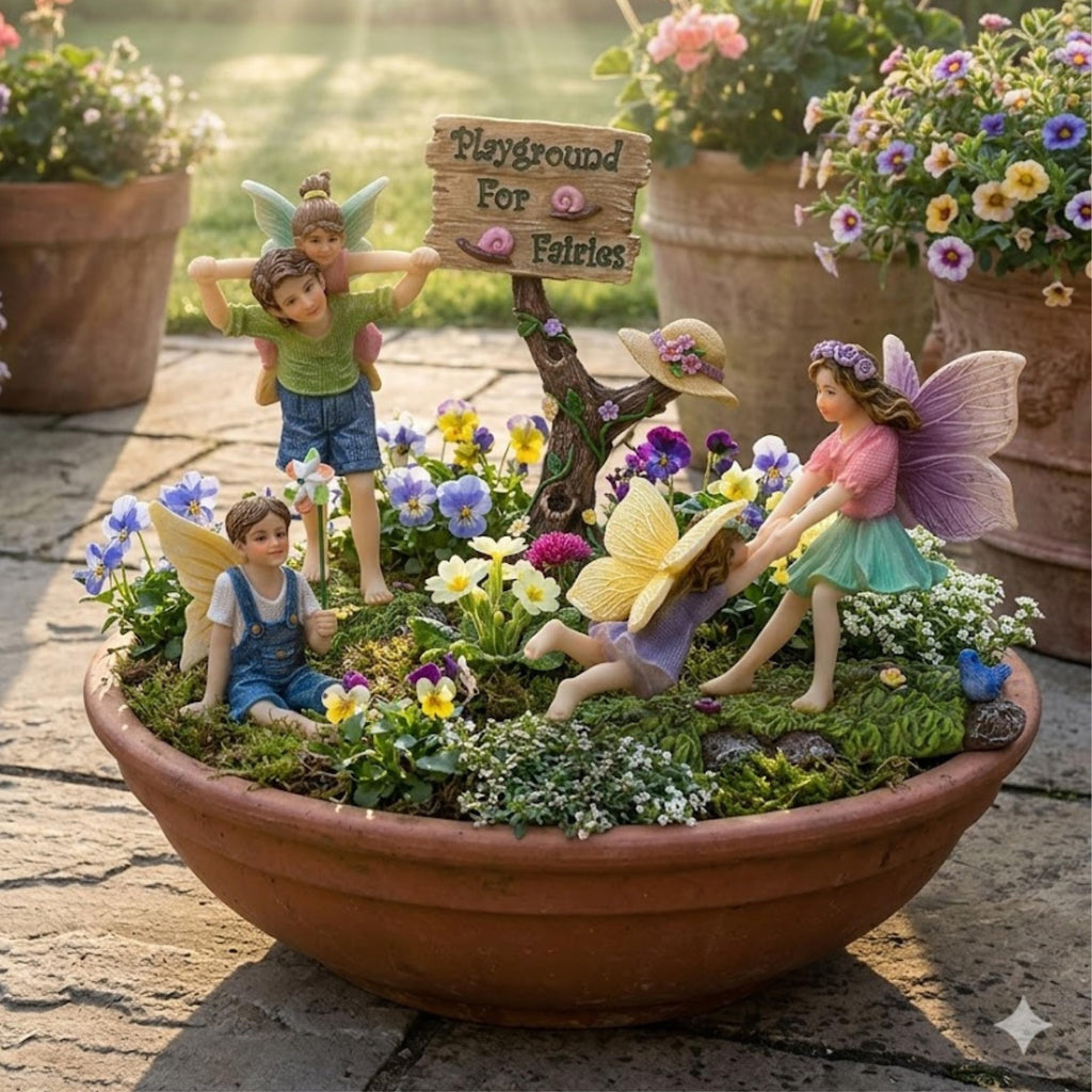 PRETMANNS Fairies for Fairy Garden - 4 Piece Outdoor Figurine Set