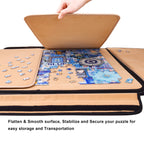 1500 Pieces Jigsaw Puzzle Board, Portable Puzzle Board, 25"×35.43" Jigsaw Puzzle Table Board, Puzzle Keeper Puzzle Caddy with Sorting Trays & Detachable Board,Non-Slip Surface