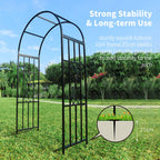 SCENDOR Garden Arbors, Curved Metal Endurable Iron Trellis Plants Stand Use for Outdoor Garden Arbor Climbing Plants Wedding Arches Ceremony