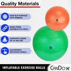 CanDo Inflatable Exercise Ball - Blue 41.3", Durable Extra Thick Non-Slip Stability Ball for Core Workouts, Yoga, Pilates, Active Seating, Physical Therapy, Pregnancy, Home Gym, Flexibility