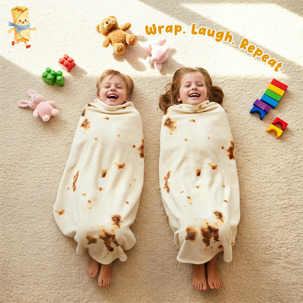 LetsFunny Burrito Tortilla Throw Blanket, Funny Realistic Food Blanket,47in