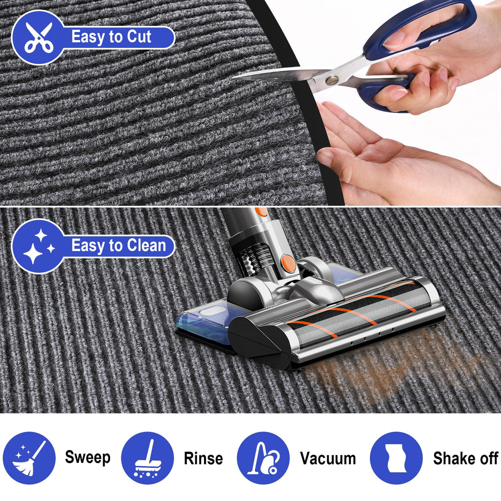 ToLanbbt Commercial Floor Mat 3' x 10' Front Door Mat Extra Large, Industrial Hallway Runner Rug Heavy Duty Outdoor Indoor Utility Mat Low Profile Entryway Carpet Non Slip Backing for Home Office
