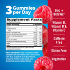 Emergen-C Immune+ Triple Action Immune Support Gummies, BetaVia (R), 1000mg Vitamin C, B Vitamins, Vitamin D and Antioxidants, Raspberry – 45 Count