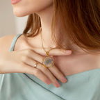 Forget-Me-Not and Queen Anne's Lace Pressed Wildflower Necklace | Gold Pressed Flower Necklace | Personalized Handmade Necklaces for Women | Forget-Me-Not Jewelry | Alaska State Flower Jewelry | 18”