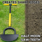 BlumeTrec Manual Edger Lawn Tool with 38"-42" Adjustable Length, Saw-Tooth Border Edger with Wide Footplate Manganese Steel Blade, Garden Edging Tool for Flower Beds, Landscaping, Sidewalks, Yard