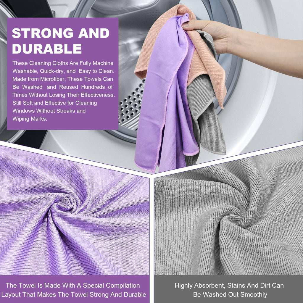 YOLOLOY Window Cloth & Enviro Cloth Set, Quality Replacement for Norwex Window & Enviro Cloth. Basic Package Cleaning Cloth. Clean and Leave No Traces. Only Water is Needed to Complete The Cleaning.