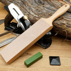 SHARPAL 205H Double-Sided Leather Strop 13.2" x 2.4" Kit, Genuine Cowhide Stropping Block with 2 oz Polishing Compound & Angle Guide, Knife Strop for Honing Knives, Tools, Gifts for Men