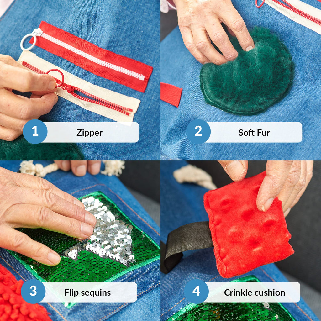 ODOXIA Fidget Apron for Elderly | Fidget Blanket for Dementia | Dementia Products for Elderly | Gift and Activities for Seniors with Alzheimer’s | Sensory Toys