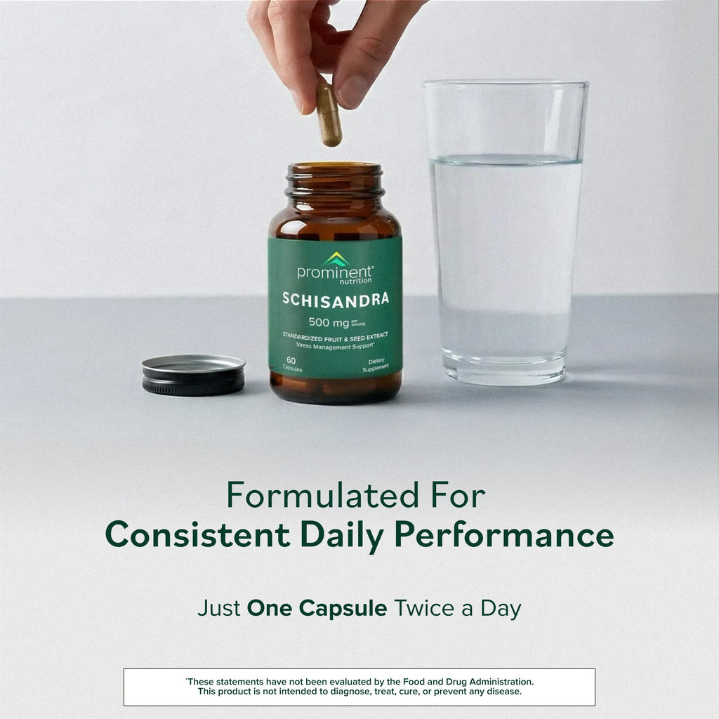 Prominent Nutrition Schisandra - Supplement for Liver & Stress Support - No Artificial Colors - Non-GMO, Vegan & Gluten-Free - 60 Capsules (60 Servings)