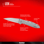 Kershaw Leek Pocket Knife, Matte Gray Design, 3 Inch Stainless Steel Drop Point Blade, EDC with Assisted Opening, Made in the USA, Reversible Clip Carry, Everyday Carry Pocket Knife for Men and Women