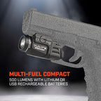 Streamlight 69424 TLR-7 X 500-Lumen Compact Tactical Weapon Light, Includes High, Low Paddle Switches and Key Kit, Black