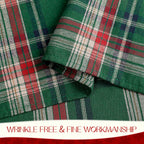 Romanstile Christmas Checkered Tablecloth Rectangle - 54 x 120 Inch - Green Buffalo Plaid Cotton Flannel Table Cloths, Xmas Winter Stain Resistant Washable Table Cover for Holiday/Party/Dining Decor