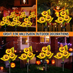 stadeco Halloween Decorations Outdoor, 3 Pack Solar Scary Skull Sunflowers Lights,Waterproof Solar Flowers Lights Garden Decor for Halloween Yard Patio Lawn Party Decor