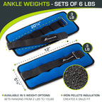 ProsourceFit Ankle / Wrist and Arm / Leg Weights Set of 2, Adjustable Strap for Men and Women, Blue 3 LB