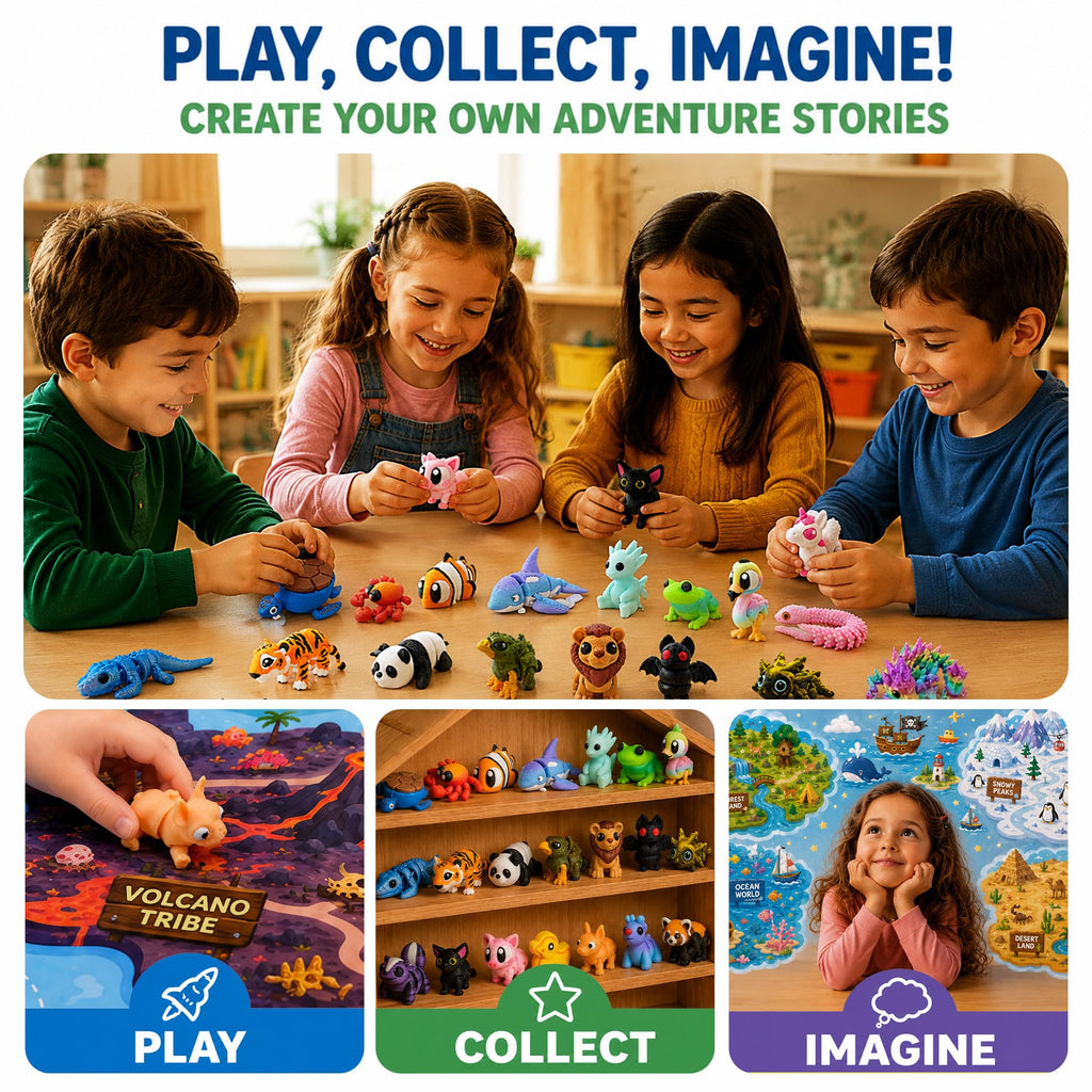 Advent Calendar 2026 for Kids - Countdown Calendar with 24 Days 3D-Printed-Animals Toy Gifts for Kids Boys Girls