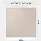 FINGERCRAFT Lace Cloth Napkins, Cotton Linen, 12 Pack, 20x20 Inch, Ivory