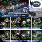Anordsem Solar Fireworks Lights Outdoor: Garden Light Waterproof for Yard Outside - LED Starburst White Lighting Patio Path Decor 8 Pack - Gardening Gifts for Women Mom Homeowner