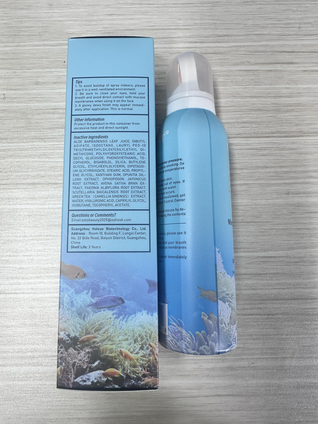 Reef Safe Sunscreen Spray SPF 50, Zinc Oxide Mineral Sunscreen Spray, Broad Spectrum UVA/UVB Protection, 360° Spray, Lightweight & Water Resistant, 6.76oz/200ml