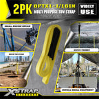 XSTRAP STANDARD 2PK 1''x 8FT Lift Sling Web Strap/Wear Guard End, Heavy Duty Flat Eye Lifting Sling with 2 Reinforced Loops for Tree Saver Lifting Furniture Appliances Machine