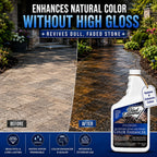 Color Enhancer Sealer for All-Natural Stone and Pavers. Marble, Travertine, Limestone, Granite, Slate, Concrete, Grout, Brick, Block. (1-Quart)
