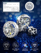 Sterling Silver Moissanite Earrings Studs for Women Men Hypoallergenic