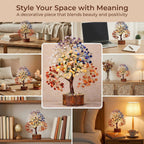 KARMAPLEDGE Healing Crystal Tree of Life for Unique Birthday Gifts for Women, Mom, Friends, Sister, Loved Ones, Handmade 7 Chakra Tree for Home Office Room Decor Brings Positivity & Good Luck