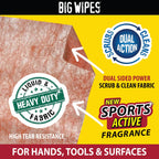 BIG WIPES Heavy Duty Industrial Hand Cleaning Wipes, Textured Scrubbing Degreaser Wipes for Mechanics and Tool Cleaner – 80 Count Canister (1 Pack)