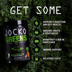 Jocko Fuel Daily Greens Powder - Premium Organic Greens Superfood Powder for Gut Health, Digestion, Bloating, Immune Support with Spirulina, Chlorella, Digestive Enzymes, & Probiotics - 30 Servings