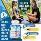 Healthy Lungs 120 Capsules - Improve Lung Function, Breathe Better, Stop Mucus, Phlegm and Allergies Quickly. Get Relief Fast with Healthy Lungs an All Natural Lung Health Supplement