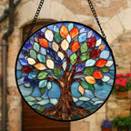 Colorful Tree of Life Stained Glass Window Hanging Suncatcher Gifts 6.3"