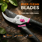 VOTREK® 8.5" Bypass Pruning Shears, Jam-Proof Spring Clippers for Roses