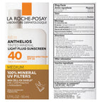 La Roche-Posay Anthelios Sunscreen SPF 40, Ultra-Light Fluid Broad Spectrum SPF 50, Face Sunscreen with Titanium Dioxide Mineral, Lightweight & Fast-Absorbing, Oil-Free, Matte Finish