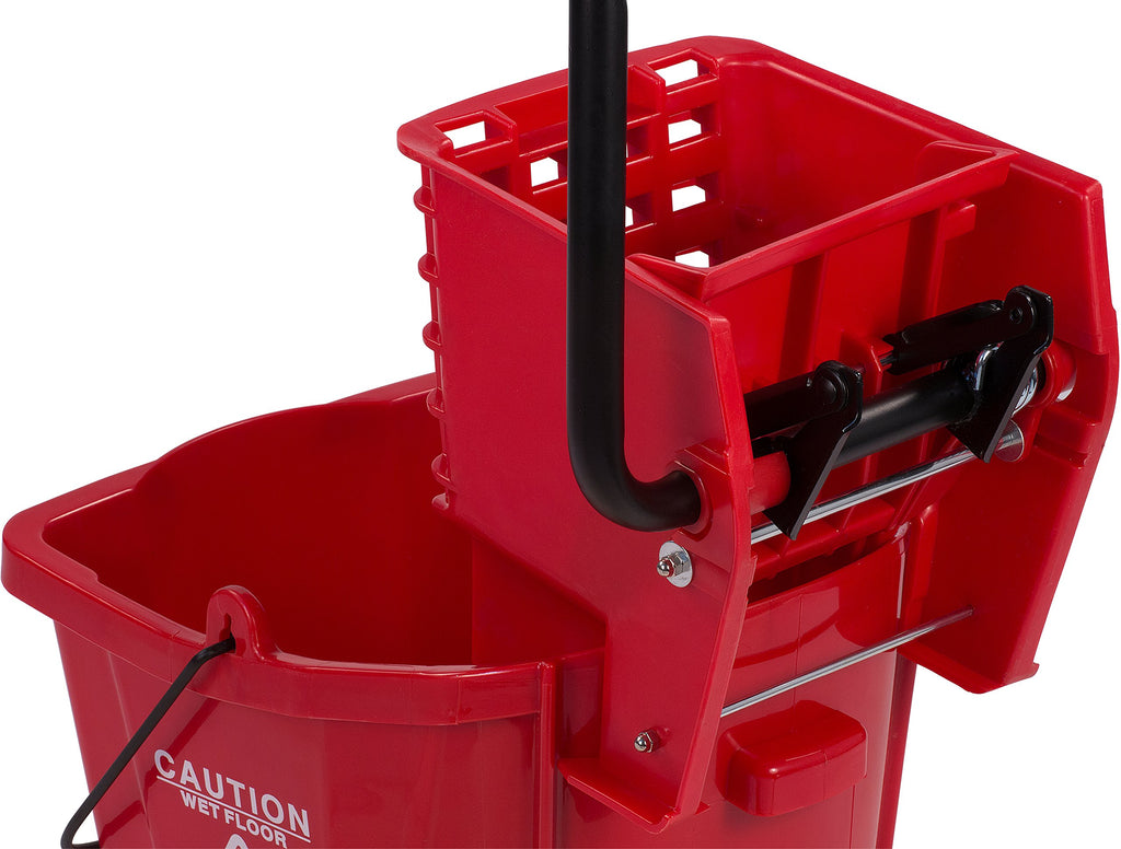 Carlisle FoodService Products 26 Qt Mop Bucket with Side Wringer, Red