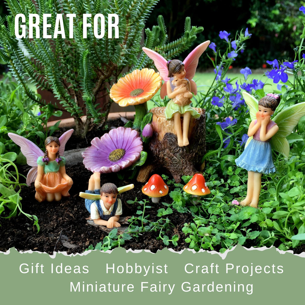 PRETMANNS Fairies for Fairy Garden Accessories Kit Outdoor, 7 Items